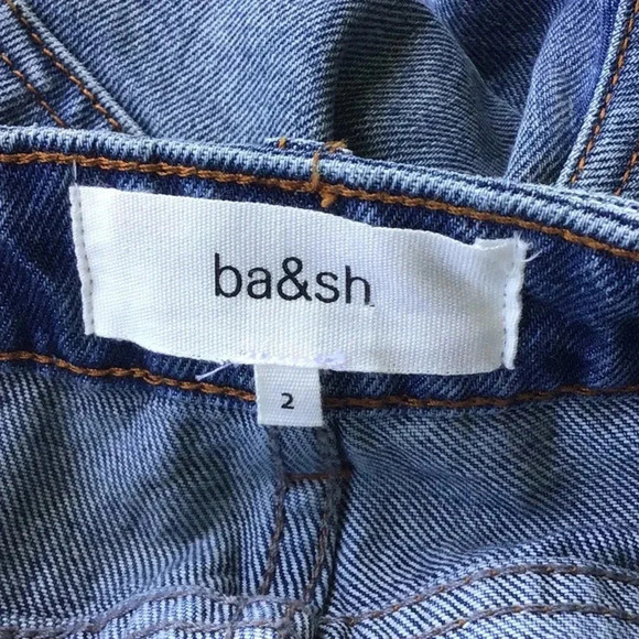 ba&sh Eugene blue jeans high waist wide leg belted Excellent Size 6 US - Picture 5 of 9